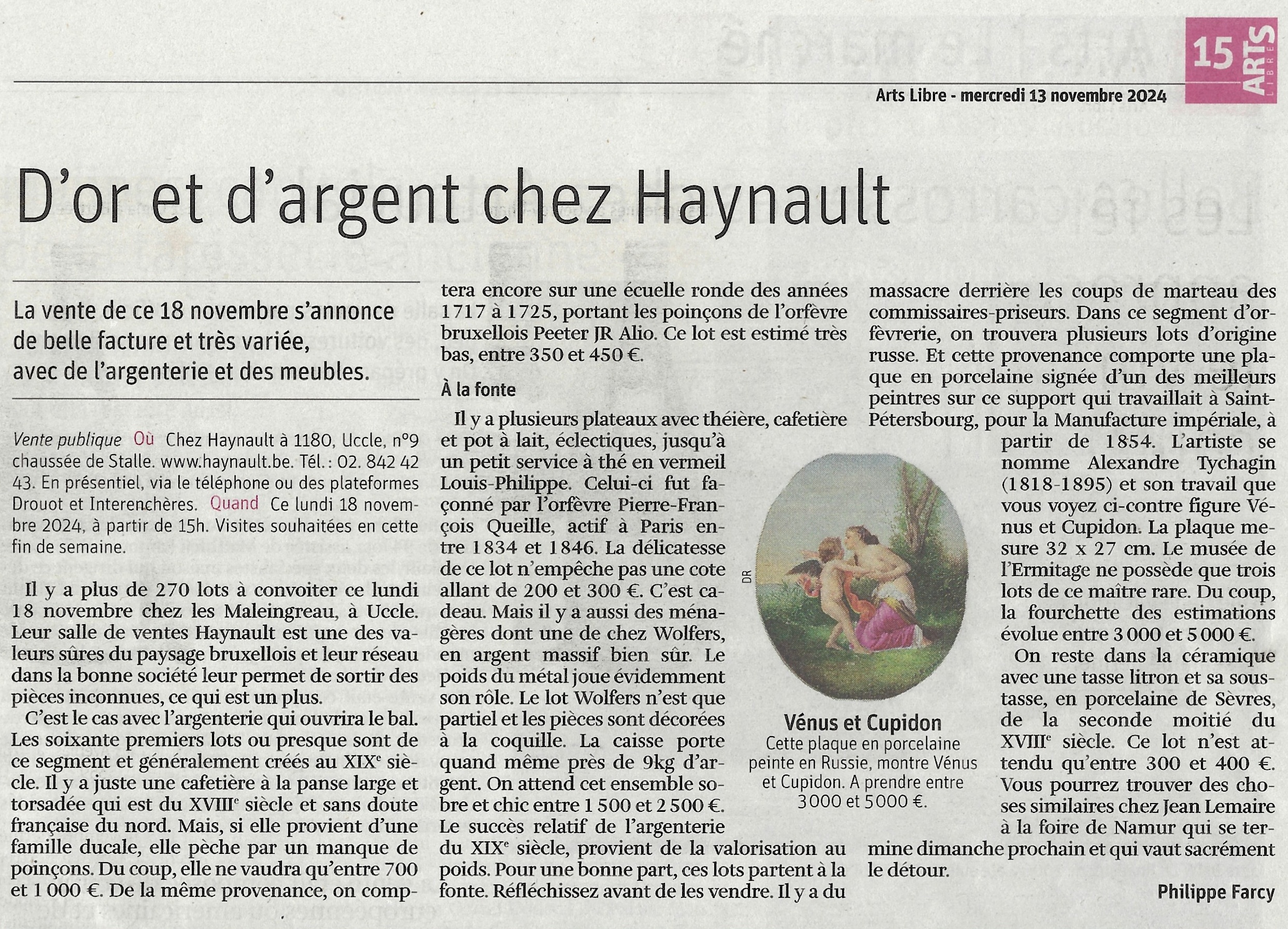 D'or et d'argent chez Haynault - Mercredi 13 novembre 2024